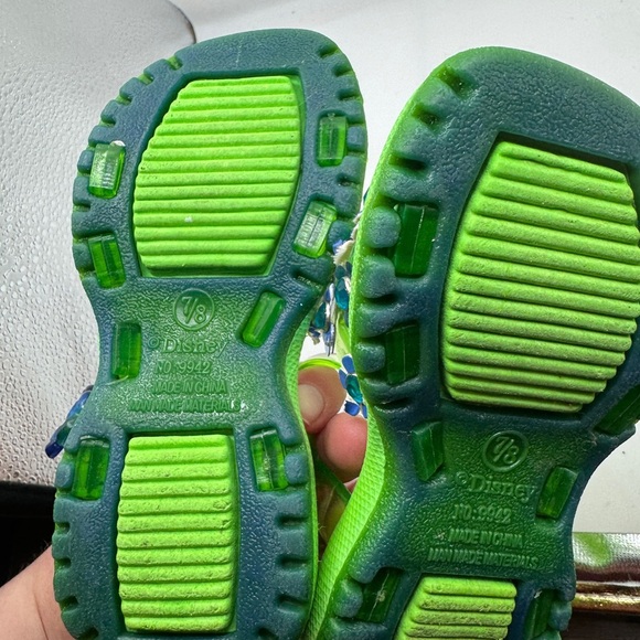 Disney The Little Mermaid Ariel Green Toddler 7/8 Jelly Sandals w Floral Accents - Picture 6 of 6